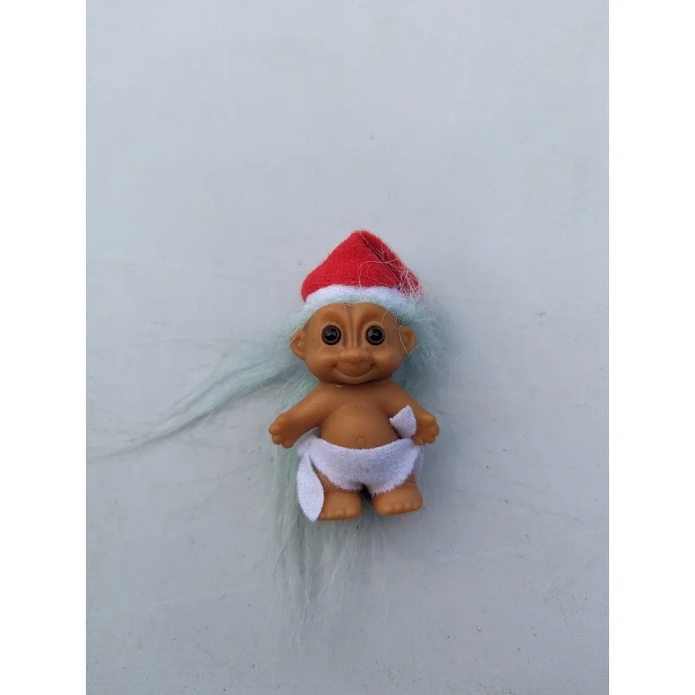 VINTAGE CHRISTMAS Baby Troll with Santa Hat by Russ ORNAMENT‎ 1990s